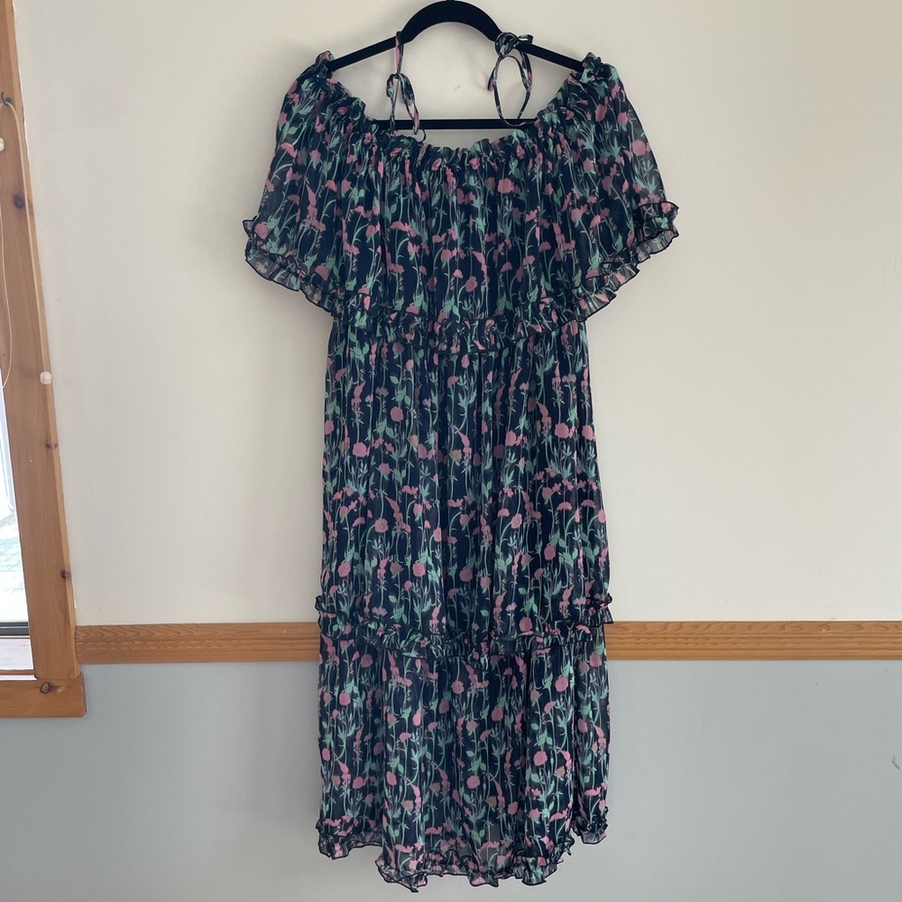 River Island off the shoulder midi dress, size US 14 (UK 18)